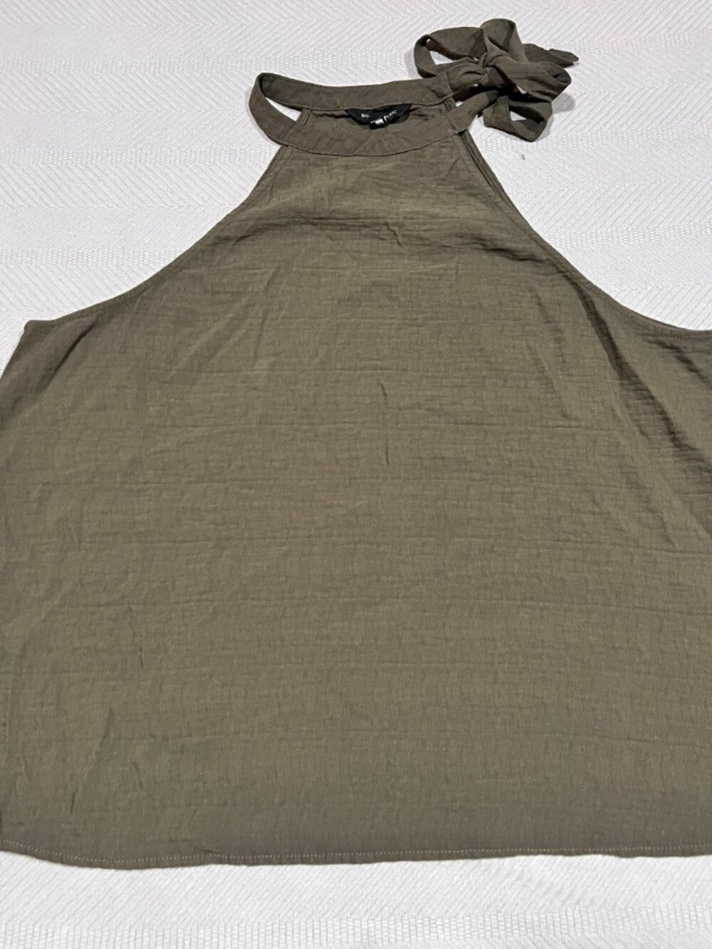 Banana Republic Women’s Sleeveless Tie Neck Halter Top Khaki Green Size  XL Boho